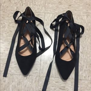 Lane Bryant ballet lace up flats.